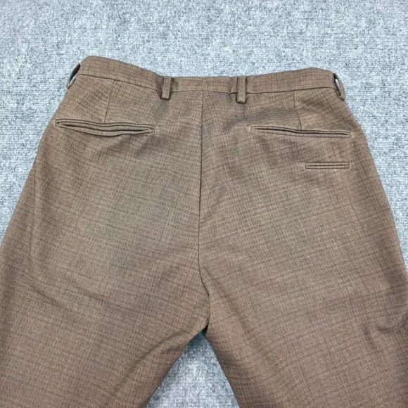 BRIGLIA 1949 Men Slim Fit Trousers Brown Plaid Made in Italy Size 32 Dress Pants - Picture 10 of 10